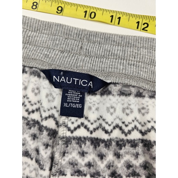 Nautica size XL fleece 2 piece sleep lounge set w/ pockets SOFT EUC fair isle ^ - Picture 3 of 8